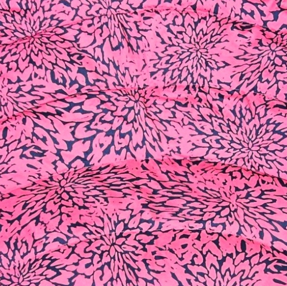 Lands' End - Pink & Navy Floral Abstract Print Puffer Jacket - Picture 5 of 8